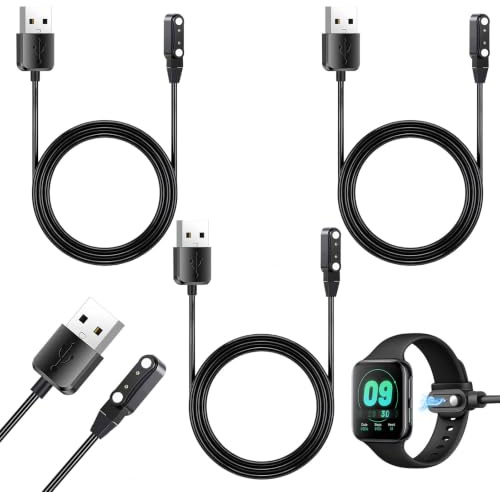 3PCS Universal 2 Pin Magnetic Charger for Smartwatch, 2.84mm Spacing Magnetic Charging Cable Compatible with Multiple Models, Fast Charging Dock Replacement Cord with Secure Connection, Durable Design