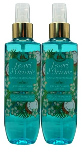 2x Acqua Profumata Corpo COCCO E FRANGIPANI Fragranza Delicata Ed Inebriante, Dove La Dolcezza Cremosa Del Cocco Si Fonde Con La Delicatezza Esotica Del Frangipani 200ml