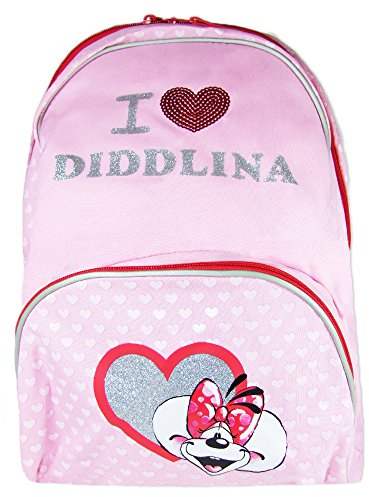 Diddlina Rucksack 4063 Hearts herz Pink mit Rotem herz
