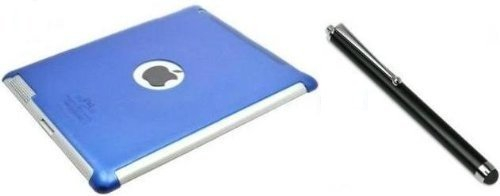 itronik® Akkudeckel Backcover Schutzhülle blau Blue für Apple iPad 2 Case Schutz Hülle Etui + Soft Touch Eingabestift Stylus Pen Stift