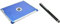 itronik® Akkudeckel Backcover Schutzhülle blau Blue für Apple iPad 2 Case Schutz Hülle Etui + Soft Touch Eingabestift Stylus Pen Stift