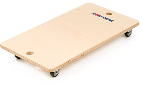 Sport-Thieme Rollbrett Standard | Rollbrett für die Halle | Single-Lenkrollen | Flüsterleiser Lauf | Holz | Indoor | Grundschule | Bis 120 kg | Ab 6 Jahre | 62x38x14 cm | 4 kg