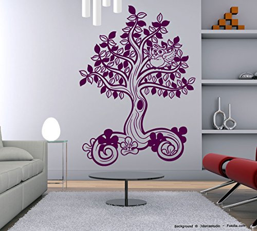 Sunnywall Wandtattoo Baum Eule Lebensbaum Tree Gold