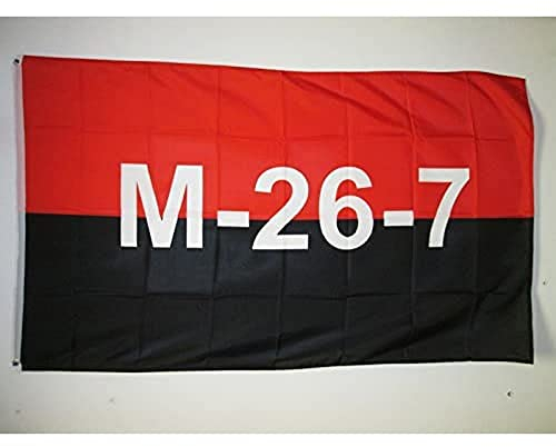 AZ FLAG - Bandera Cuba Movimiento 26 De Julio - 150x90 cm - Bandera Revolución Cubana 100% Poliéster Con Ojales de Metal integrados - 110g - Colores Vivos Y Resistente A La Decoloración