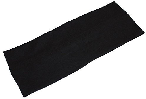 Mytoptrendz Stoff-Stirnband, breit, einfarbig, Stretch, für Damen, Yoga-Haarbänder, Kylie-Bandeau, für Herren, Fitnessstudio, Sport, Schwarz