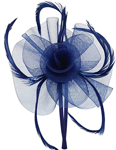 Discoball Fascinator / Haarreif mit Blumen- und Feder-Design, elegant, Kopfschmuck für Hochzeit