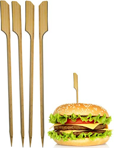 HOMETOOLS.EU® 25x Hamburger Holz-Spieße, BBQ Grill-Spieße, Holz-Spieße, 15 cm, 25 Stück