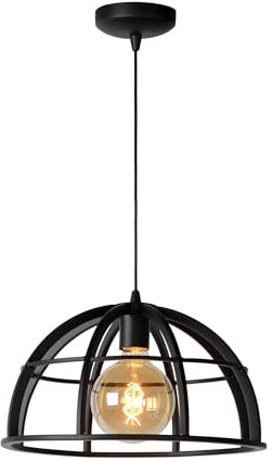 LUCIDE DIKRA - Pendelleuchten - Ø 40 cm - 1xE27 - Schwarz