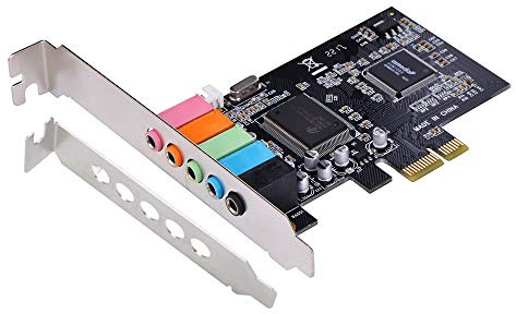Optimal Shop PCIe Sound Card for PC Windows,5.1 Internal Sound Card with Low Profile Bracket, 3D Stereo PCI-e Audio Card,CMI8738 Chip 32/64 Bit for Windows 7/8/10