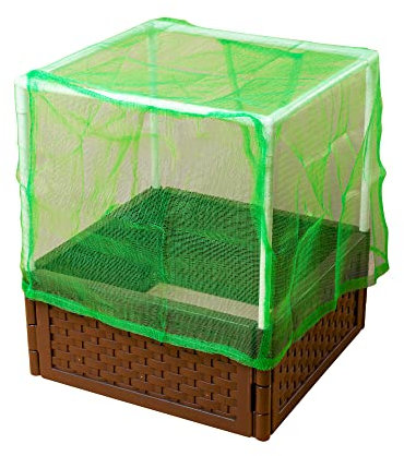 UPP Multifunktions Hochbeet inkl. Schutzhaube I Kunststoff Rattan I flexibel & erweiterbar I 4-er Set I Braun