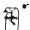 Duschset Regendusche Badewannenarmatur Schwarz Retro mit Handbrause Zweigriff Wasserhahn Bad Badewanne