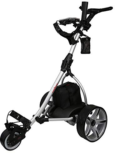 Caddymatic V2 Electric Golf Trolley/Cart With 36 Hole battery With Auto-Distance Functionality Silver/Black