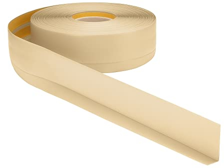 Plinthe souple autoadhésive PVC 50x20 mm – 1 mètre, Plinthe autocollante flexible - pliable, Plinthe souple premium pour revêtement de sol, Montage facile (Cream Color)