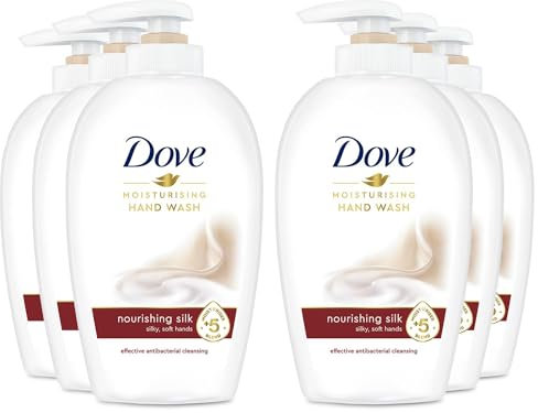 6x of 250ml Dove Fine Silk Caring Hand Wash for Moisturised and Protected Hands