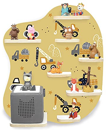 stadtecken Kinder Regal für Musikbox I Motiv Building site I Geeignet für die Toniebox und ca. 26 Tonies I Geschenkidee I Spielen I Sammeln I zum Aufhängen