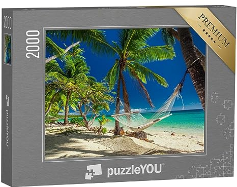 puzzleYOU: Puzzle 2000 Teile „Hängematte unter tropischen Palmen, Fidschi-Inseln“ – aus der Puzzle-Kollektion Aus Aller Welt