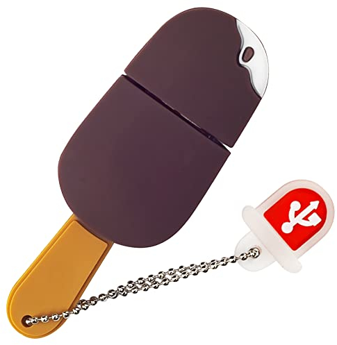 BorlterClamp 64GB USB-Stick in Schokolade EIS am Stiel-Form Neuartiges und Süßes USB-Flash-Laufwerk Speicherstick für Externe Datenspeicher