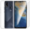 Tsinwe Funda + 2Pcs Cristal Templado para ZTE Blade A51, Protector de Carcasa Suave Transparente Caso TPU Gel Silicona Protectora con HD Película para ZTE Blade A51