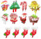 Conjunto de globos navideños Globos de navidad, Globos de papel de feliz Navidad, globos para árbol de Navidad, muñeco de nieve, alce, decoración de fiesta