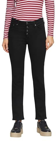 S.Oliver Damen 120.11.899.26.180.2110773 Pants, Black Stretched De, 46W / 32L