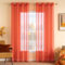 MIULEE Vorhang mit Ösen Sheer Voile Transparente Gardine aus Voile Polyester Ösenschal Transparent Wohnzimmer Luftig Dekoschal für Schlafzimmer 2er Set 140 X 225 cm (B x H), Grommet Top Orange