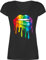 T-Shirt Damen V Ausschnitt - Kleidung Pride Flag - Lippen LGBT & LGBTQ - XL - Schwarz - CSD Outfit LGBTQ-t-Shirt Lesbian Regenbogen Tshirt Shirt sexy Gay lqbtq lippe Oberteil t Cotton lgbtqia Mund
