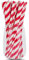Trimming Shop 250 Pack Paper Straws Drinking for Parties Drinking Cocktail Disposable Red & White Striped Drinking Party for Birthday, Wedding Party