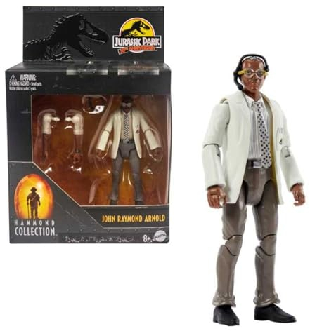 JURASSIC WORLD Hammond Collection - John Raymond Arnold, maßstabsgetreue Premium-Sammelfigur aus der Filmklassikerreihe, 9,5 cm, für Kinder ab 8 Jahren, HLP35