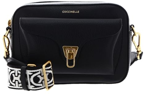 Coccinelle Beat Soft Ribb Crossbody Bag Grained Leather Noir