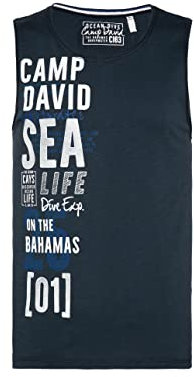 Camp David Herren Muskelshirt mit Logo-Artwork Ocean Navy XXXL