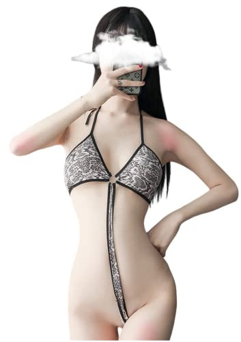 LureZone Lingerie Cosplay Cosplay Cosplay Japonaise Kawaii Anime Micro Bikini Mignon, Imprimé serpent 2044, Taille Unique