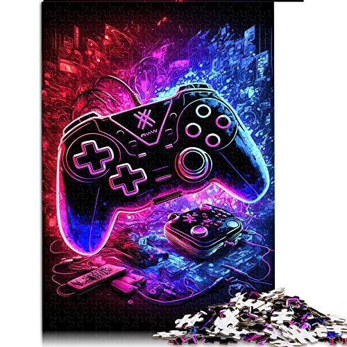 1000 Piece Jigsaw Puzzle Gaming neon Jigsaw Puzzles for Adults Kids Cardboard puzzles Toy Intellectual Game (Size 26x38cm)