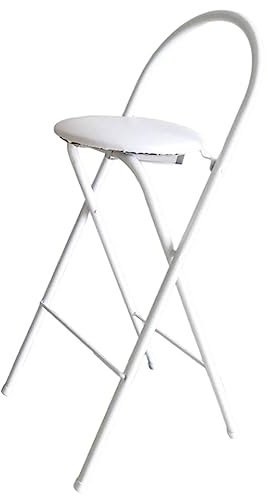 70/75 cm klappbarer Küchenhocker für Erwachsene, tragbarer Hochstuhl für Frühstück, Restaurant, Büro, Party, moderner ergonomischer Faltbarer Barstuhl (Color : White, Size : 70cm/28in)