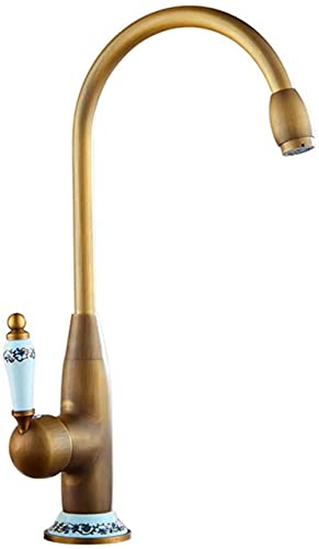 Grifo de fregadero de cocina profesional, antiguo, azul y blanco, porcelana, Vintage, frío, caliente, lavabo, grifo mezclador, lavabo, grifo de cocina It's so kind of you