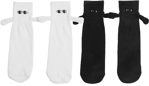 lustige Magnetische Socken mit händen, 2 Paar lustige Socken, Freundschaftssocken mit Magnetarmen, Hand in Hand Socken, Funny Witzige Sock Geschenke für Paar Freund Partner, 35-42