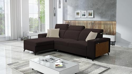 Praktisches Ecksofa Benny I mit Schlaffunktion und praktischem Bettzeugfach - die perfekte Lösung für Ihr Wohnzimmer! (SAWANA26, Rechts)