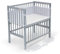 FabiMax Baby Beistellbett Flex mit innovativem Seitengitter für Boxspringbett, inkl. Matratze und Nestchen aus Netzstoff, Buche massiv grau, Comfort/graue Sterne auf weiß