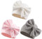 XIAOHAWANG Babymütze für Neugeborene & 6-monatige Kinder - Baumwolle Newborn Mütze mit Schleife für Mädchen & Jungen - Dicke Mütze für Herbst & Winter (6-12 Mois, Weiß+Rosa+Grau)