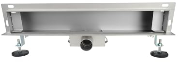 S SIENOC Flow Scarico da Doccia Canalina per doccia, in acciaio inox, set completo di scarico a parete, piastrellabile, con piedini di montaggio a sifone, con scarico a doppia camera