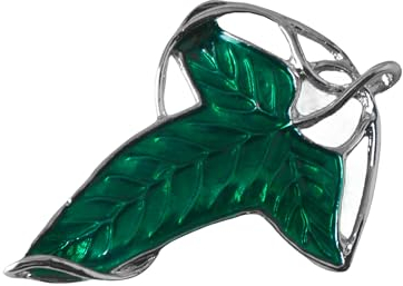 GAUEIOUR Broche feuille verte, le même badge que l'elfe du Seigneur des Anneaux, épingle tridimensionnelle en alliage, accessoires de vêtements de texture rétro, broche tendance pour cinéma et