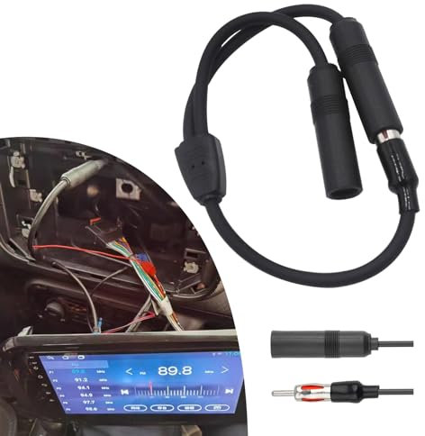 Yumfugu 1 connecteur d'antenne d'autoradio, 1 mâle vers 2 connecteurs Y femelles, adaptateur répartiteur d'antenne audio, câble d'extension d'antenne automobile, universel pour la plupart des
