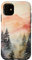 Hülle für iPhone 11 Aquarell Sonnenaufgang Wald Berge Natur Weiche Farben