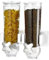 BAKAJI Distributeur de céréales double mural, distributeur à deux supports muraux, distributeur pour aliments secs, bonbons, corn flakes, noix, couvercle amovible avec fermeture hermétique (blanc)