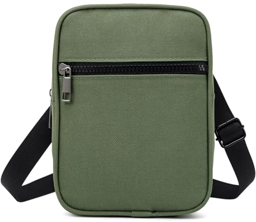 Umhängetasche Herren Schultertasche Crossbody Herrentasche Handytasche Herrenhandtasche Kleine Umhängen Tasche Shulder Bag Messenger für Freizeit Urlaub Ausflug (Grün Umhängetasche Herren&Damen)