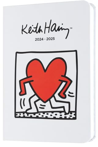 Grupo Erik Schulplaner 2024 2025 Schüler und Studierende Keith Haring Kalender 2024 Buchkalender - Hausaufgabenheft 2024/2025 - Schülerkalender 2024 2025 Ringbuch A6 Taschenkalender Klein