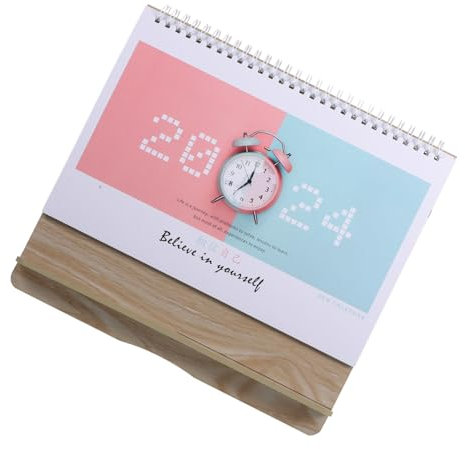 NUOBESTY Tischkalender Zum Aufstellen Holzblock Kalender Mit Monats Und Wochentagsanzeige Praktisch Für Büro Und Haushalt
