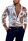 Revers Shirt Herren Digitales Drucken Knopfleiste Longsleeve Hemd Herren Urlaub Sandstrand Mode Casual Shirt Herren Farbabstimmung Druck Shirt Herren A-08 M