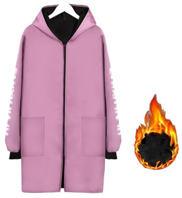 Thickening Long Sleeve Apron, Apron Smocks Overalls Adult with Zipper Pockets, Waterproof Aprons for Women for Painting Home Furnishing Kitchen(Pink,2XL)