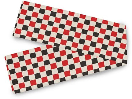 Chemin de table réutilisable à carreaux rouges et blancs (33 x 177,8 cm) – Décorations de fête – Table de salle à manger réutilisable – 177,8 cm de long