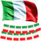 GUSTO Set Bandiera Italia 90 x 150 cm con Occhielli e 2 Ghirlande 20 Bandierine 14 x 21 cm Resistente Tricolore Azzurri Nazionale (Set Italia - Bandiera + 2 Ghirlande)
